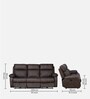 Dallas Leatherette  3 Seater Electric Recliner in Brown Colour