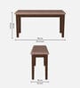 Dallas Solid Wood 4 Seater Dining Set With Bench In Dark Cappuccino Finish