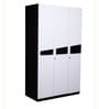 Dallas 3 Door Wardrobe in White & Black Finish