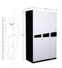 Dallas 3 Door Wardrobe in White & Black Finish
