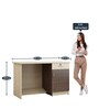 Dallas Workstation In Chocolate & Sandy Sawline Finish With File Cabinate And Drawers