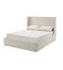Dalton Upholstered Queen Sized Bed With Hydraulic Storage in Pearl Colour