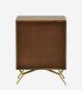 Coltrane Solid Wood Bedside Table In Natural Teak Finish With Drawers