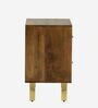 Coltrane Solid Wood Bedside Table In Natural Teak Finish With Drawers
