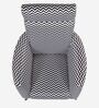 Damaro Velvet Full Back Lounge Chair In Black & White Colour