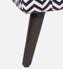 Damaro Velvet Full Back Lounge Chair In Black & White Colour