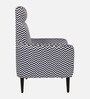 Damaro Velvet Full Back Lounge Chair In Black & White Colour