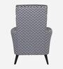 Damaro Velvet Full Back Lounge Chair In Black & White Colour