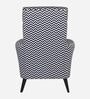 Damaro Velvet Full Back Lounge Chair In Black & White Colour