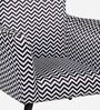 Damaro Velvet Full Back Lounge Chair In Black & White Colour