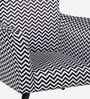 Damaro Velvet Full Back Lounge Chair In Black & White Colour