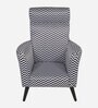 Damaro Velvet Full Back Lounge Chair In Black & White Colour