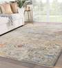 Grey Wool And Viscose Persian 5 x 8 Feet Hand Tufted Carpet