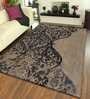 Brown Abstract Polyester 6 ft x 9 ft Hand Tufted Carpet