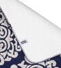 Blue Cotton 47 x 18 Inches Machine Made Floor Runner