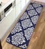 Blue Cotton 47 x 18 Inches Machine Made Floor Runner