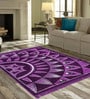 Purple Chenille Floral 5 x 7 Feet Machine Made Carpet