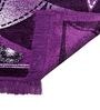 Purple Chenille Floral 5 x 7 Feet Machine Made Carpet