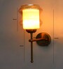 Damru Glass Amber Wall Sconce Brass Lighting