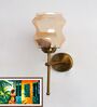 Damru Glass Amber Wall Sconce Brass Lighting