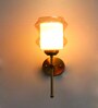 Damru Glass Amber Wall Sconce Brass Lighting