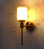 Damru Glass Designer Wall Lamp Amber Glass
