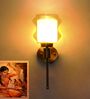 Damru Glass Designer Wall Lamp Amber Glass