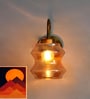 Damru Glass Vintage Brass Wall Sconce Light