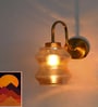 Damru Glass Vintage Brass Wall Sconce Light