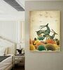 Dancing Deer Multicolour Engineered Wood Framed Canvas Wall Painting