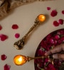 Dancing Ganesh Ritual Spoon  Brass Small Showpiece Gold Finish