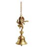 Dancing Ganpati Hand-Etched Gold Brass Decorative Hanging Bell