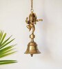 Dancing Ganpati Hand-Etched Gold Brass Decorative Hanging Bell