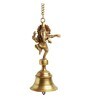 Dancing Ganpati Hand-Etched Gold Brass Decorative Hanging Bell