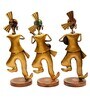 Dancing Men Multicolour Metal (Set of 3) Figurines
