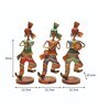 Dancing Men Multicolour Metal (Set of 3) Figurines