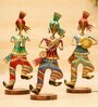 Dancing Men Multicolour Metal (Set of 3) Figurines