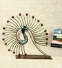 Dancing Peacock Multicolour Metal Figurine
