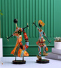 Multicolor Metal Dandiya Couple Decorative Showpiece Set Of 2