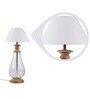 Dane White Fabric Shade Table Lamp with Transparent Base -