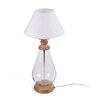 Dane White Fabric Shade Table Lamp with Transparent Base -