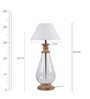 Dane White Fabric Shade Table Lamp with Transparent Base -