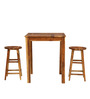 Dani Sheesham Wood Bar Table Set in Rustic Teak Finish