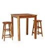 Dani Sheesham Wood Bar Table Set in Rustic Teak Finish
