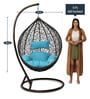 Daniel Wicker Swing in Brown & Blue Colour Daniel Wicker Swing in Brown & Blue Colour