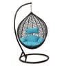 Daniel Wicker Swing in Brown & Blue Colour Daniel Wicker Swing in Brown & Blue Colour