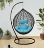 Daniel Wicker Swing in Brown & Blue Colour Daniel Wicker Swing in Brown & Blue Colour