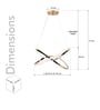 Danieli Rose Gold 3 Colour Led Chandelier Ceiling Light
