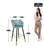 Daniella Low Back Barstool in Sky blue Colour
