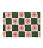 Green and White Tufted Pink Flower Bath Mat (40x60 CM)